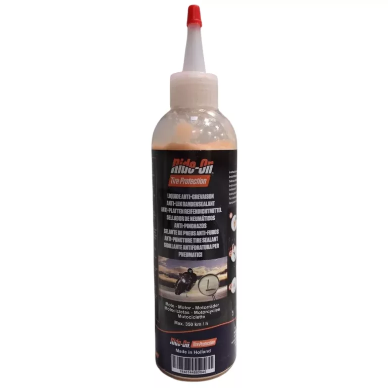 ride_on_tire_sealant_motorcycle.jpg RIDE-ON Anti-lek Vloeistof Moto 250 ml